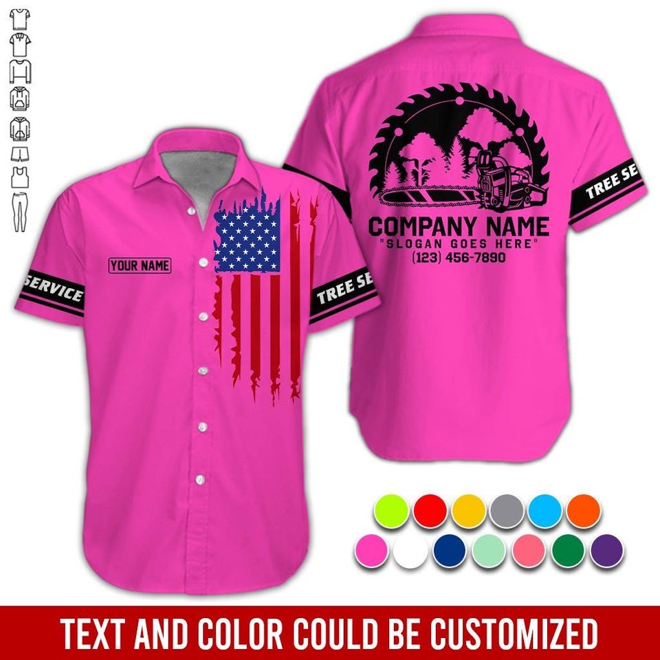 Custom Tree Service Work Shirt: Personalized Arborist, Logging, Landscaping Uniform
