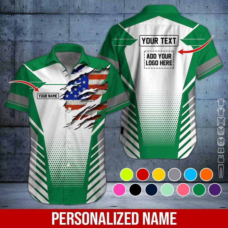 Custom US Flag Work Shirt: Personalized 3D All Over Printed Uniform