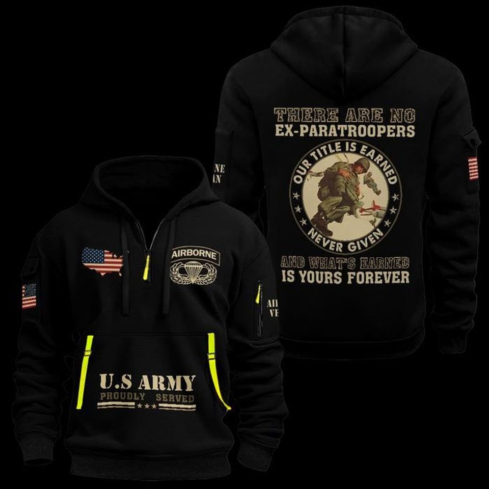 Custom US Navy Veteran Quarter Zip Hoodie: Proudly Served Design