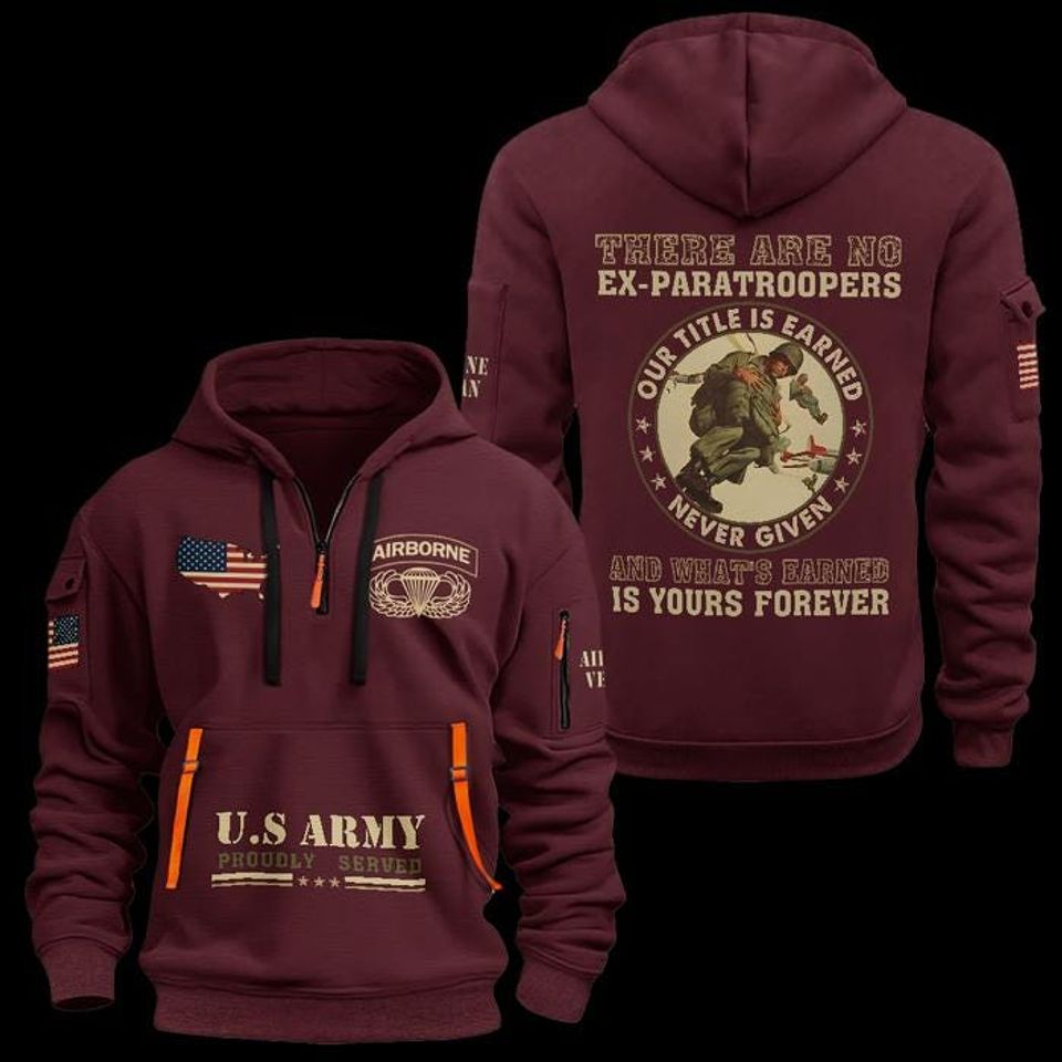 Custom US Navy Veteran Quarter Zip Hoodie: Proudly Served Design