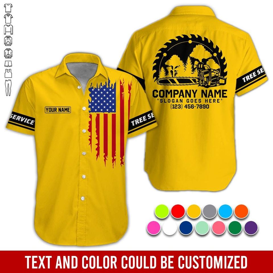 Custom Tree Service Work Shirt: Personalized Arborist, Logging, Landscaping Uniform