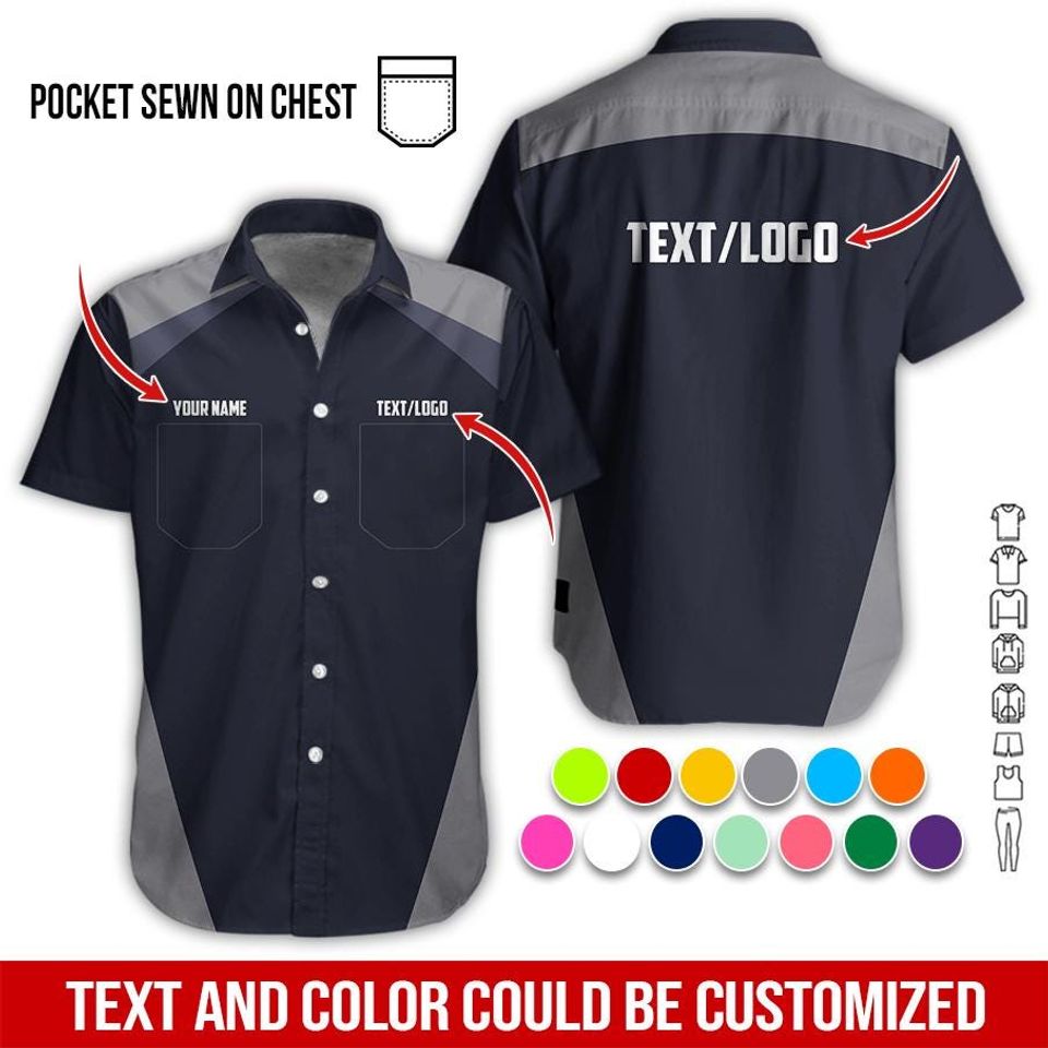 Custom No Pocket Basic Work Shirt: Personalized Workwear  Uniform