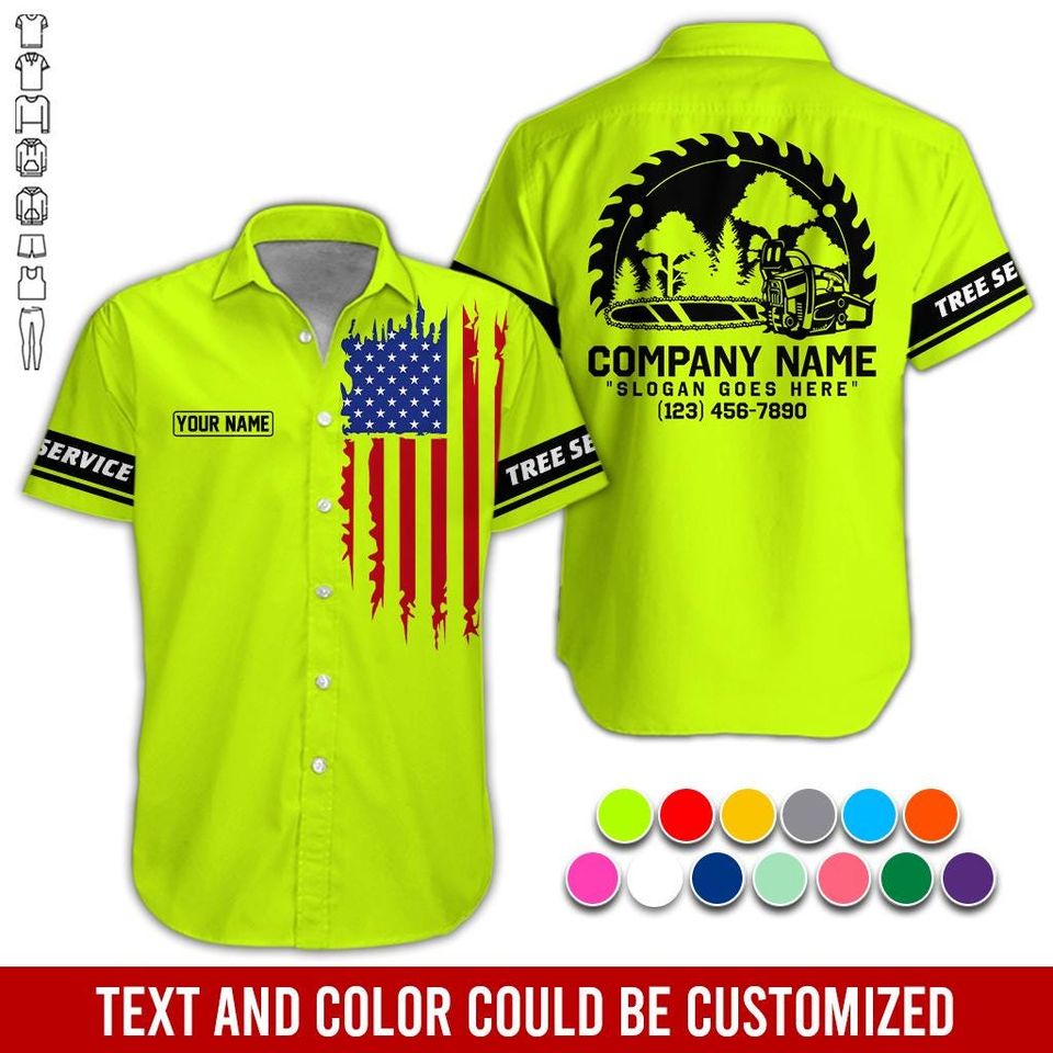 Custom Tree Service Work Shirt: Personalized Arborist, Logging, Landscaping Uniform