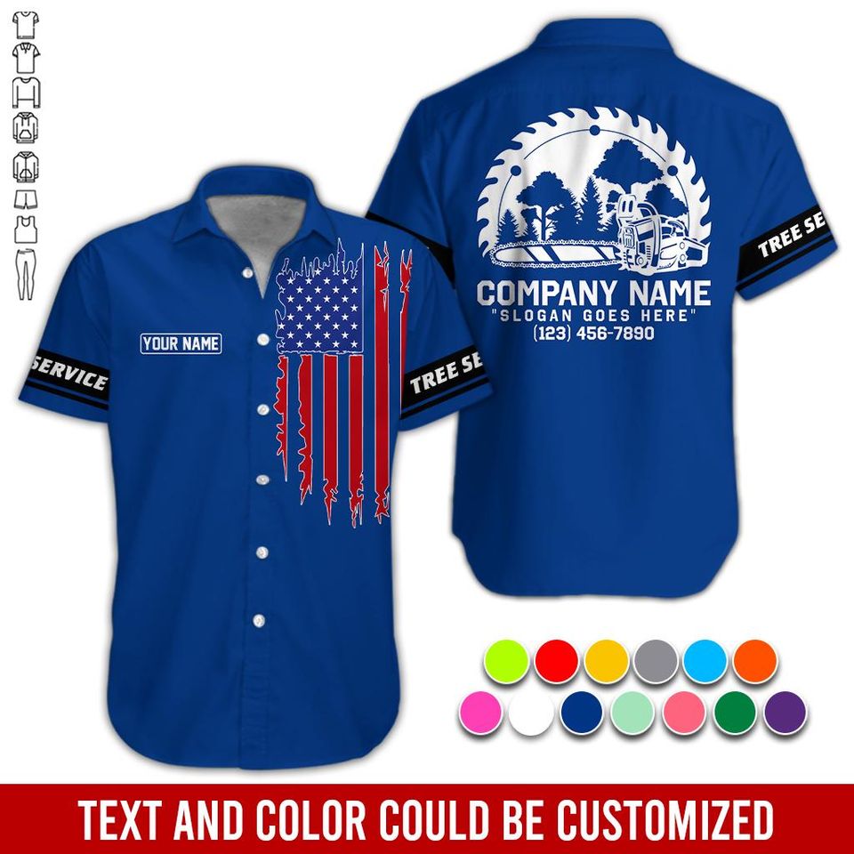 Custom Tree Service Work Shirt: Personalized Arborist, Logging, Landscaping Uniform