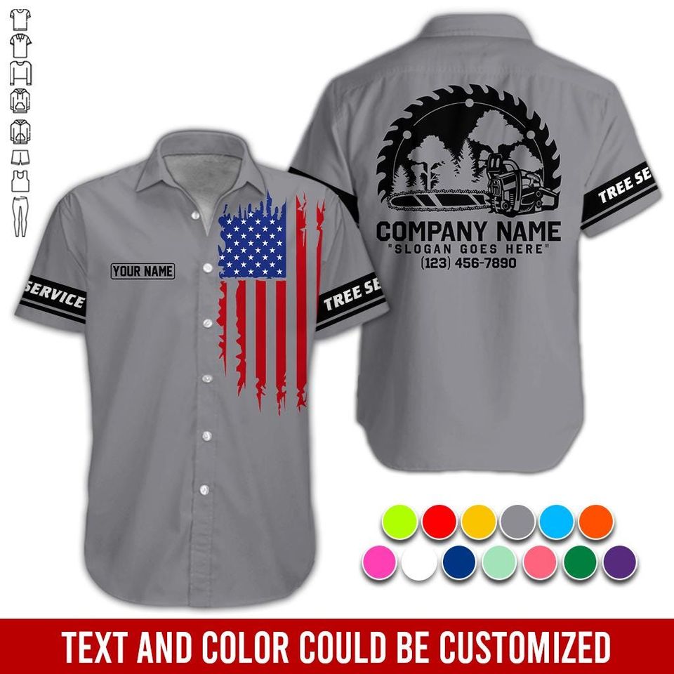 Custom Tree Service Work Shirt: Personalized Arborist, Logging, Landscaping Uniform