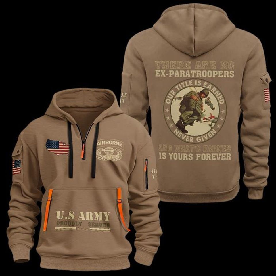 Custom US Navy Veteran Quarter Zip Hoodie: Proudly Served Design