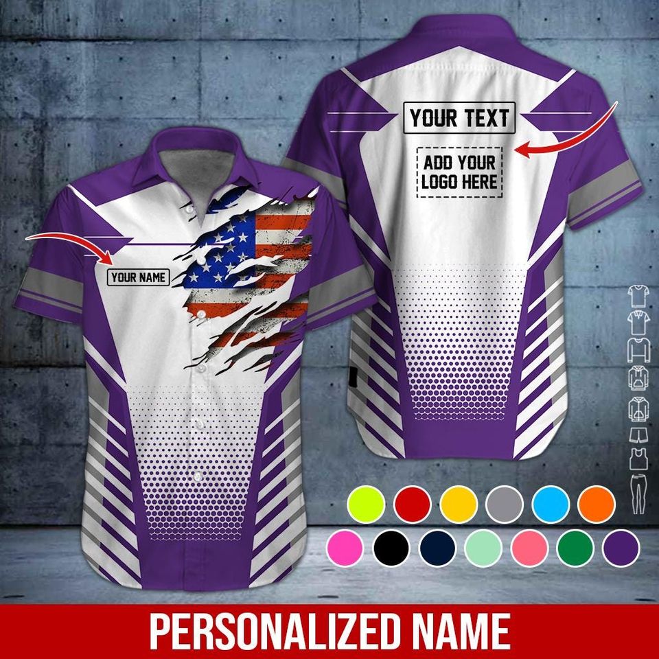 Custom US Flag Work Shirt: Personalized 3D All Over Printed Uniform