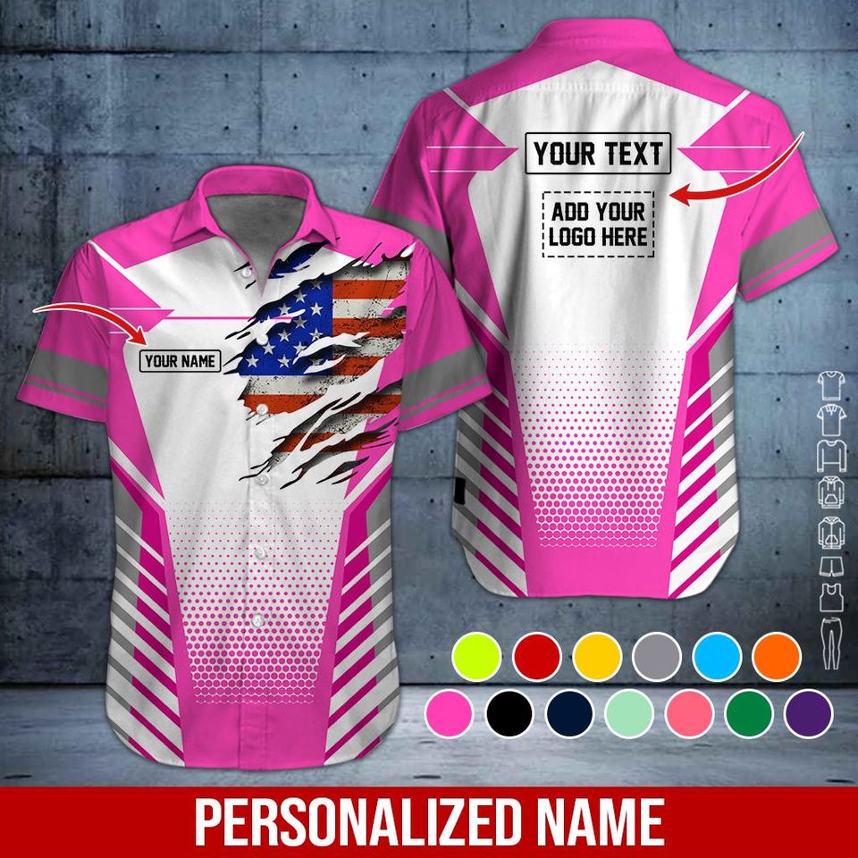 Custom US Flag Work Shirt: Personalized 3D All Over Printed Uniform