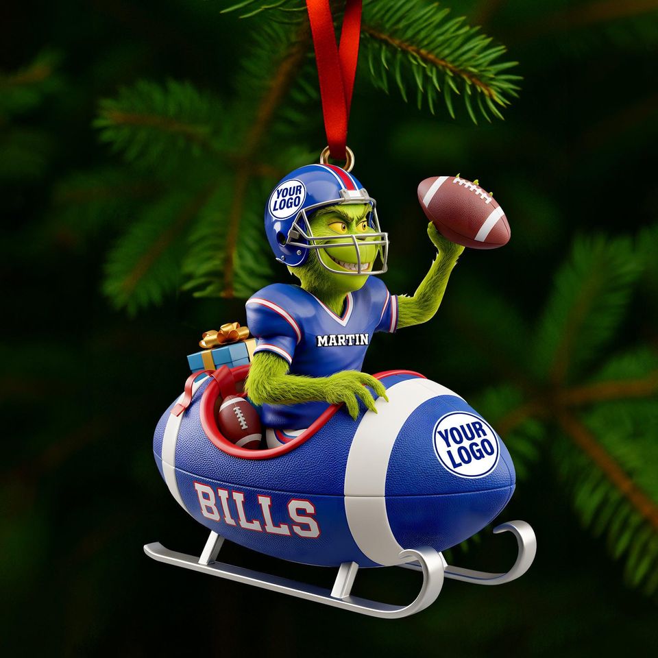 Personalized funny character Football Ornament, Chiefs Christmas Gift (2D Acrylic)