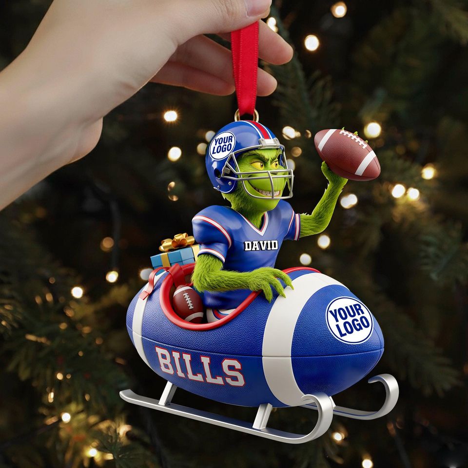 Personalized funny character Football Ornament, Chiefs Christmas Gift (2D Acrylic)