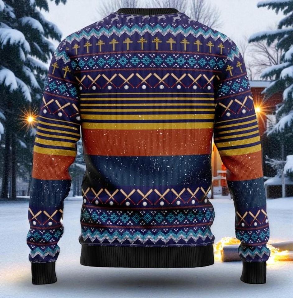 Ugly Christmas Sweater Jesus Saves Baseball, Jesus Print Christmas Sweater