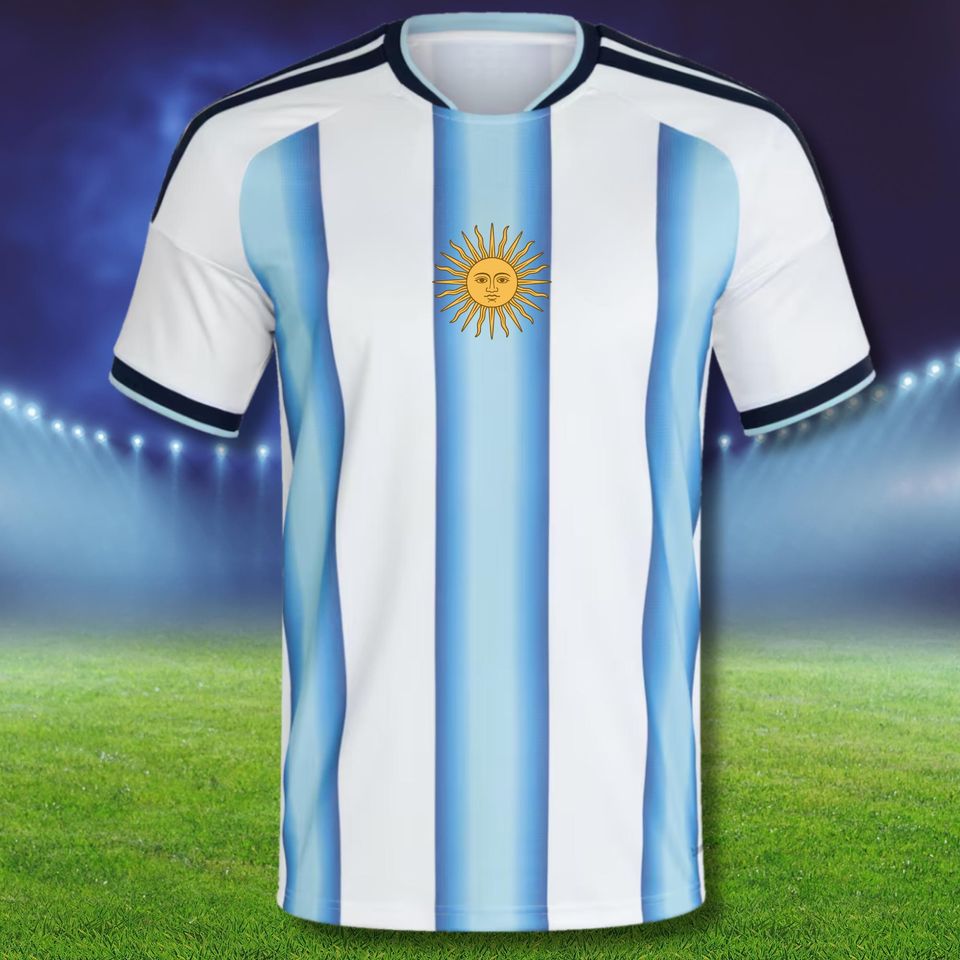Personalized Argentina Soccer Jersey with Name Number, Football Fan Shirt