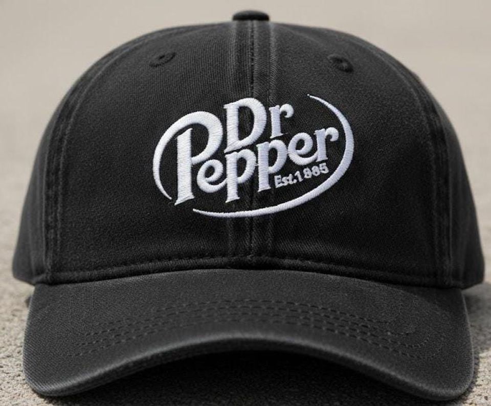 Dr Pepper Embroidered Baseball Cap, Vintage Soda Lover Gift, Funny Embroidered Hat