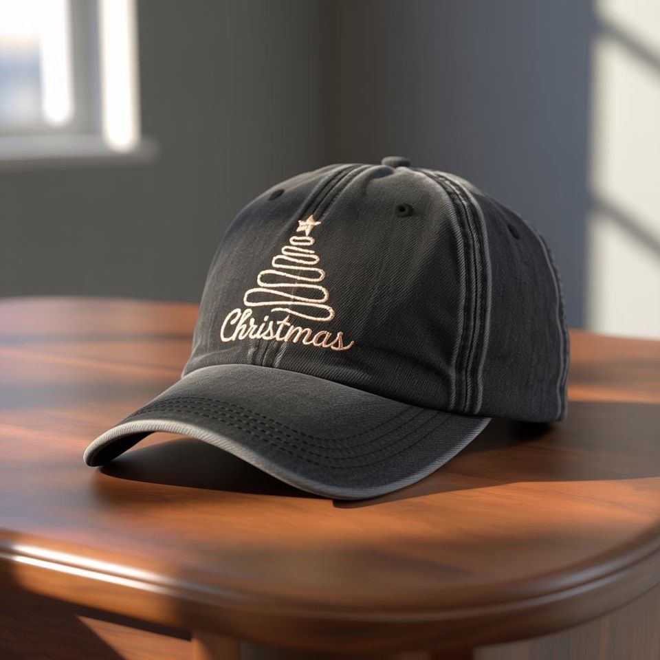 Christmas Tree & Santa Embroidered Baseball Caps for Winter Gifts