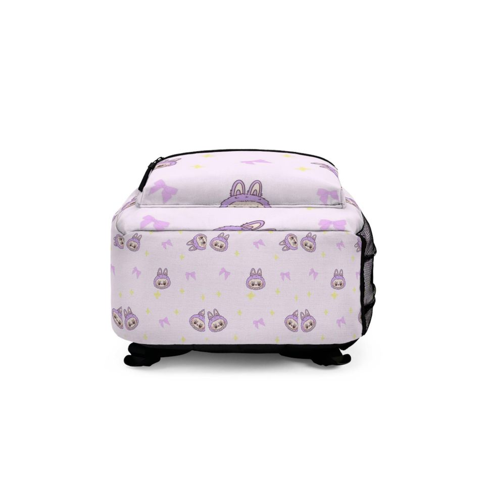 Cute Bunny Pattern Backpack | Pastel Purple Kids School Bag