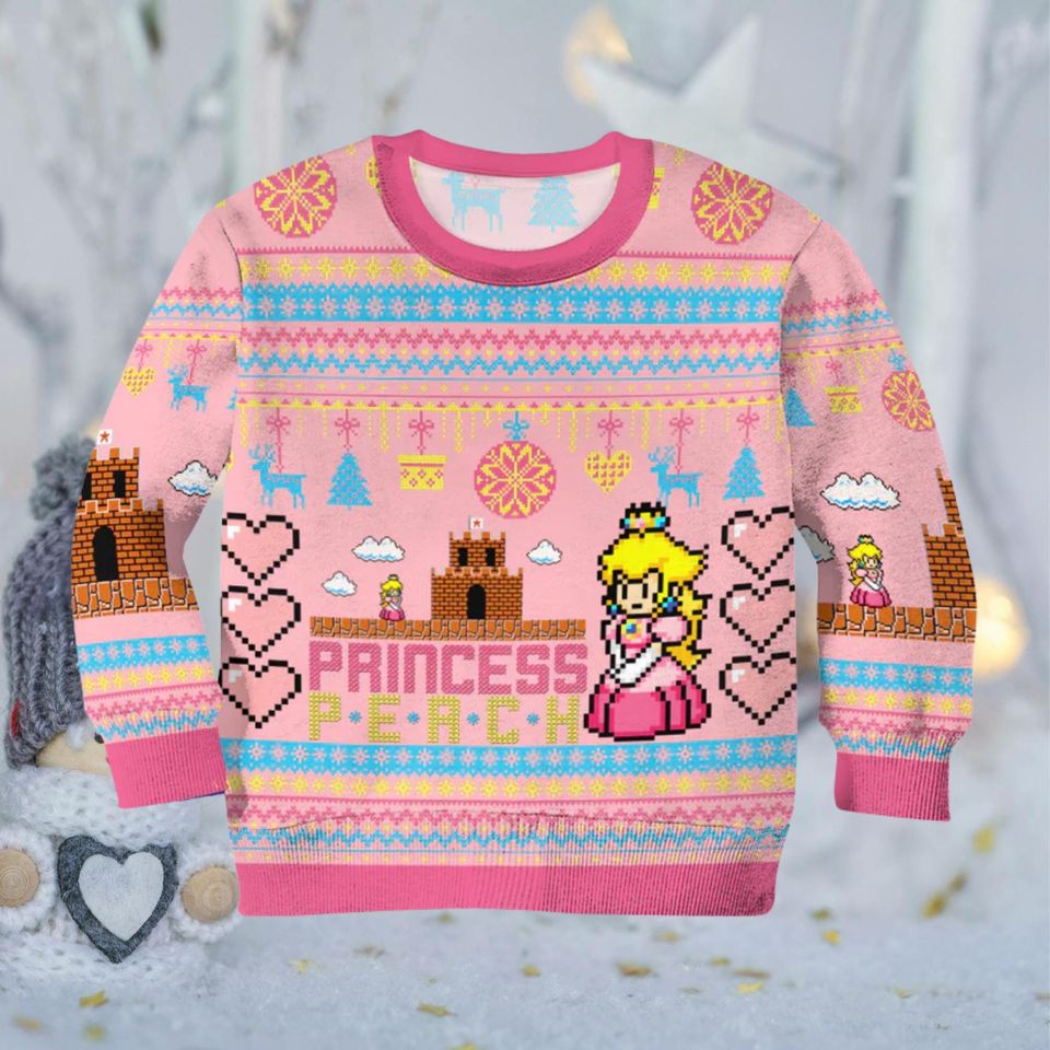 Princess Peach Pink Ugly Christmas Sweater