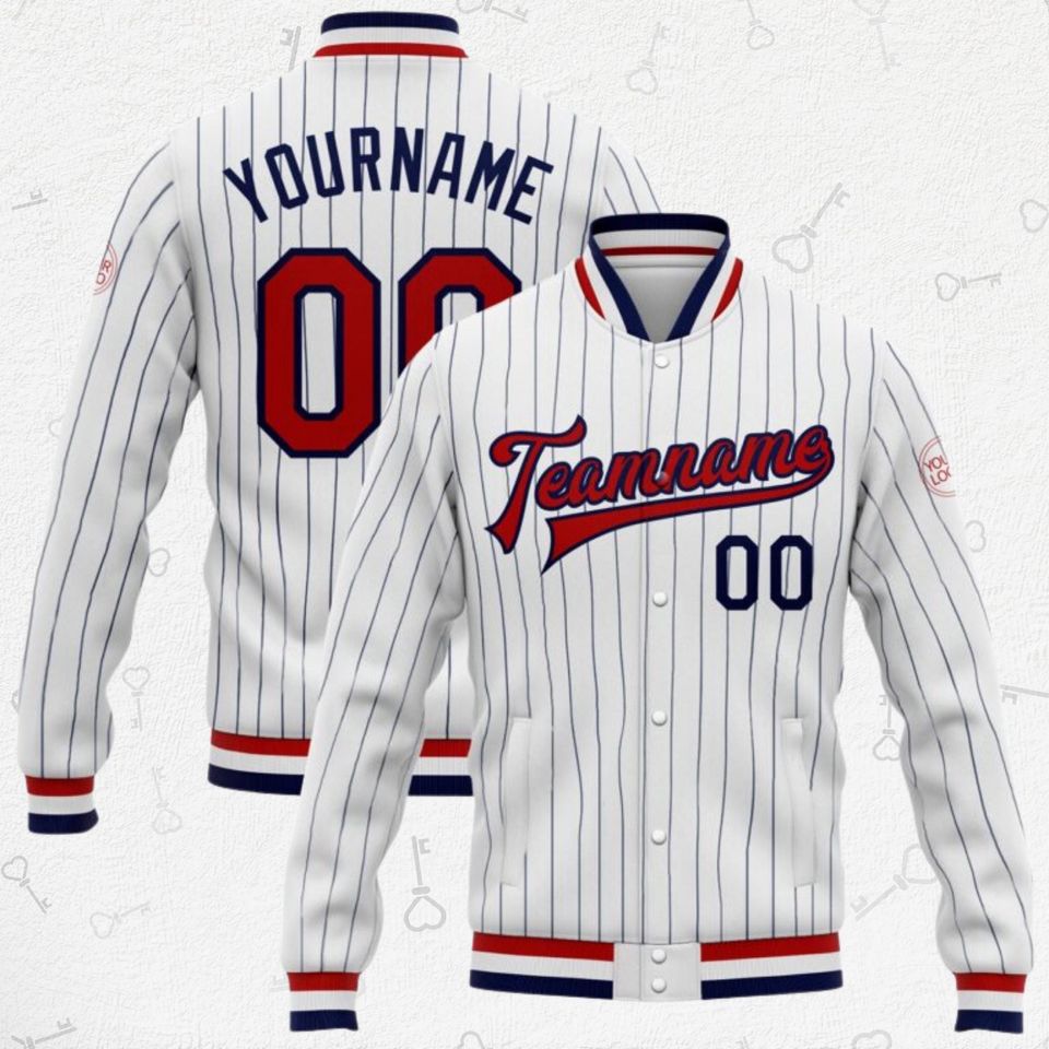 Custom Baseball Jacket - Personalized Name & Number - Retro Style Gift - Unisex Team Varsity Jacket