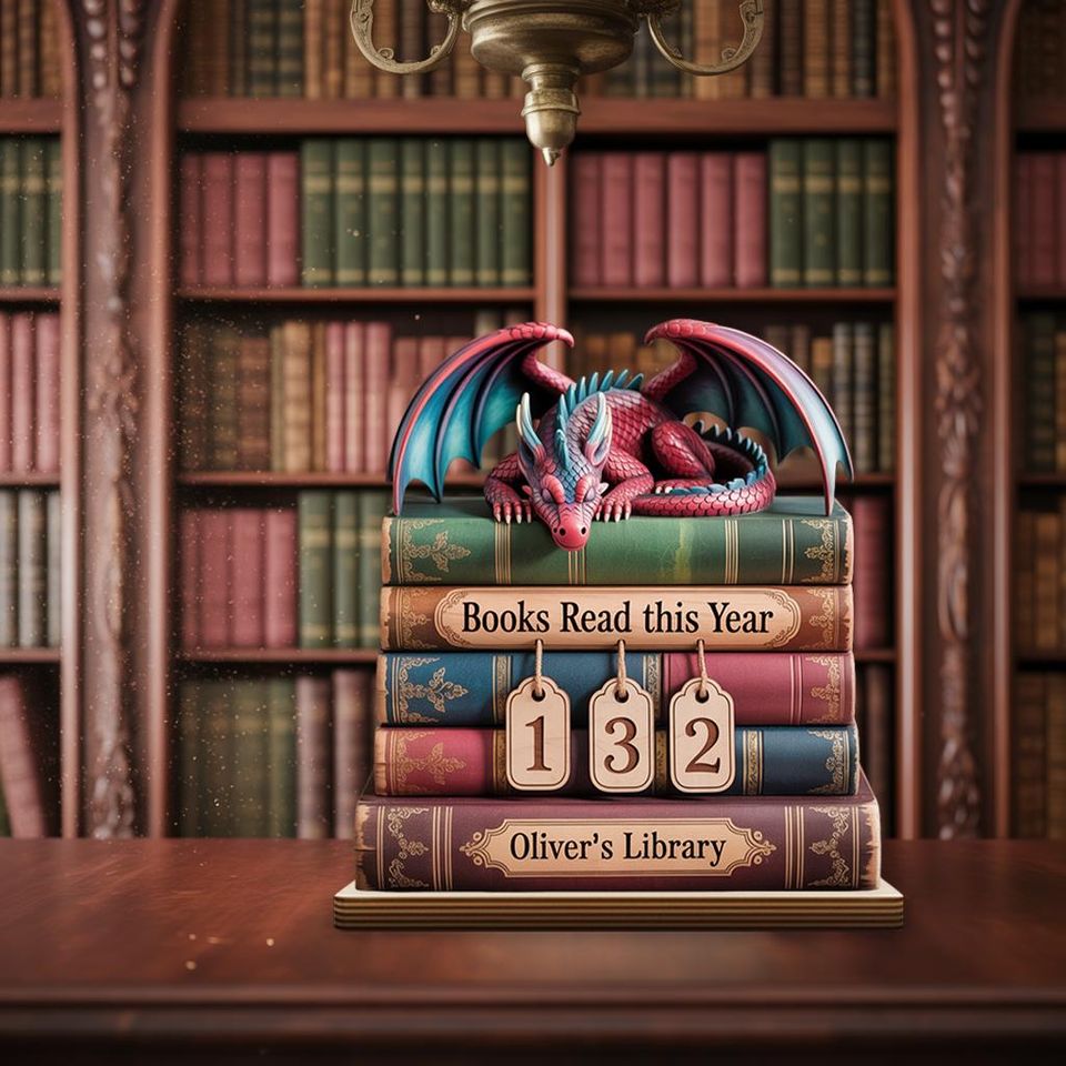 Personalized Vintage dragon Books Read Tracker - Books Read This Year, Vintage Book Lovers Gift