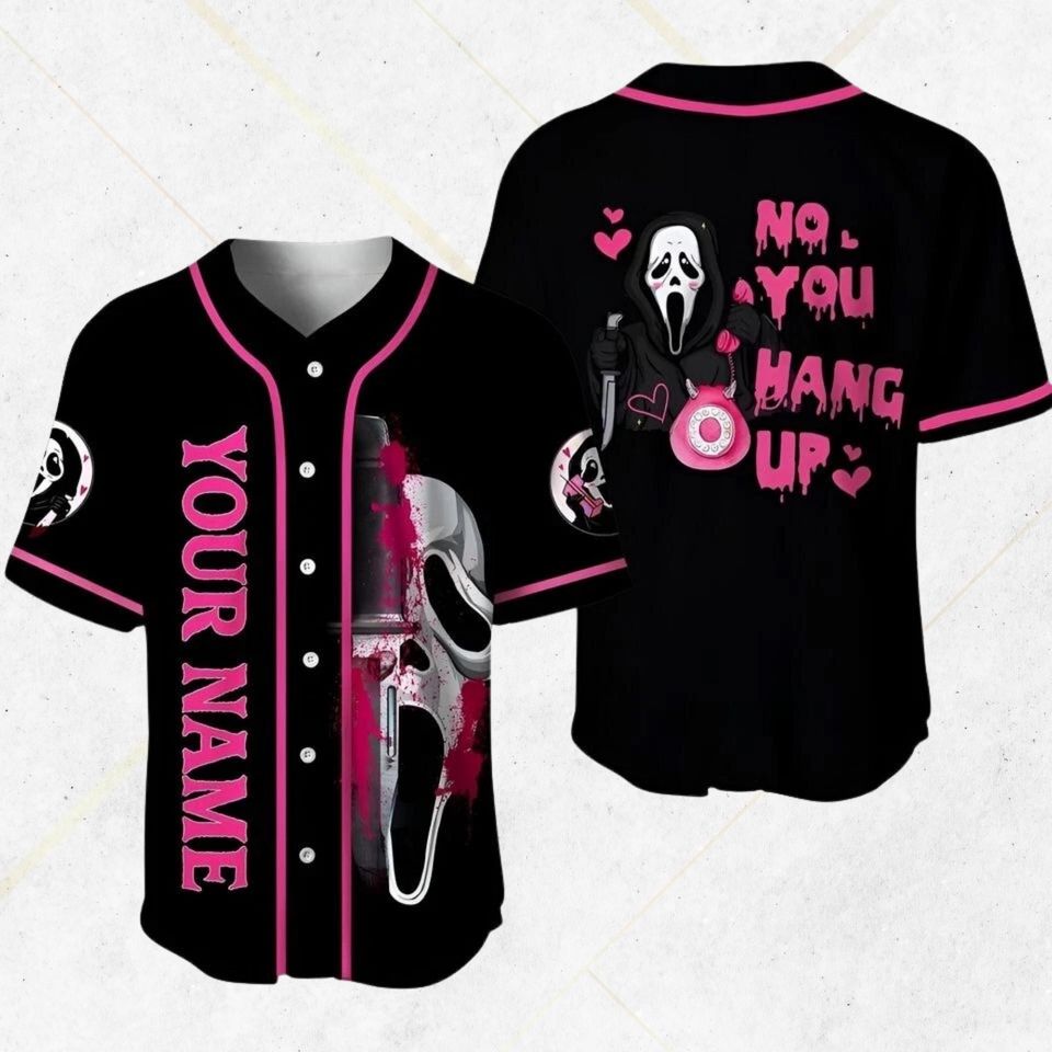Ghost Face Horror Baseball Jersey: Custom Name, Spooky Valentine Gift