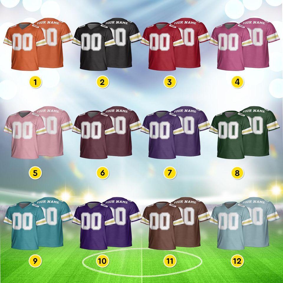 Personalized Football Jersey: Custom Team Name & Number, Game Day Outfit
