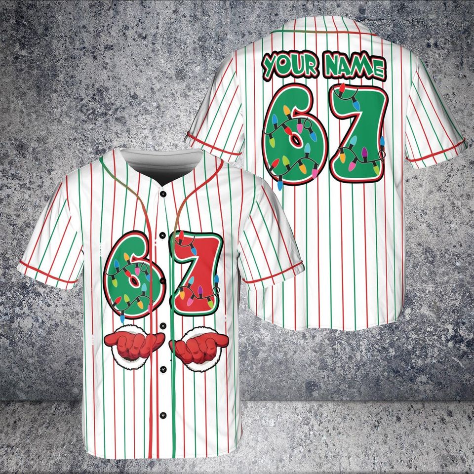Custom Christmas Baseball Jersey, Holiday Team Uniform
