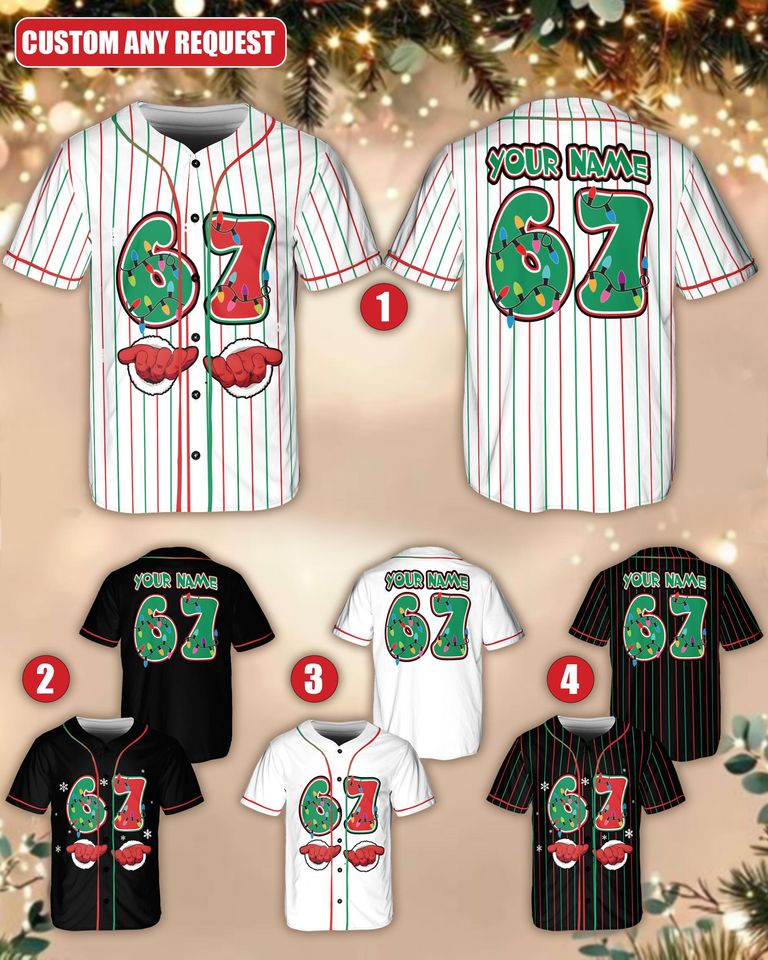 Custom Christmas Baseball Jersey, Holiday Team Uniform