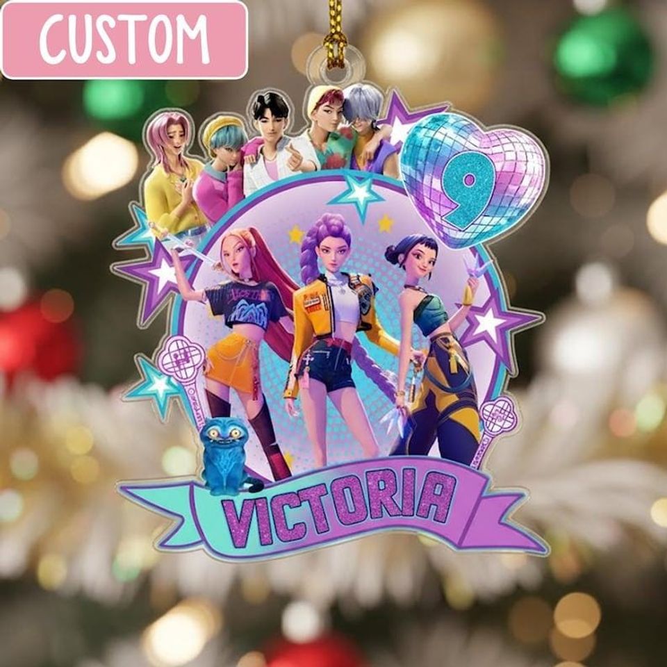 Personalized Name KPOP Ornament, KPOP Christmas Keepsake,Huntrix Ornament