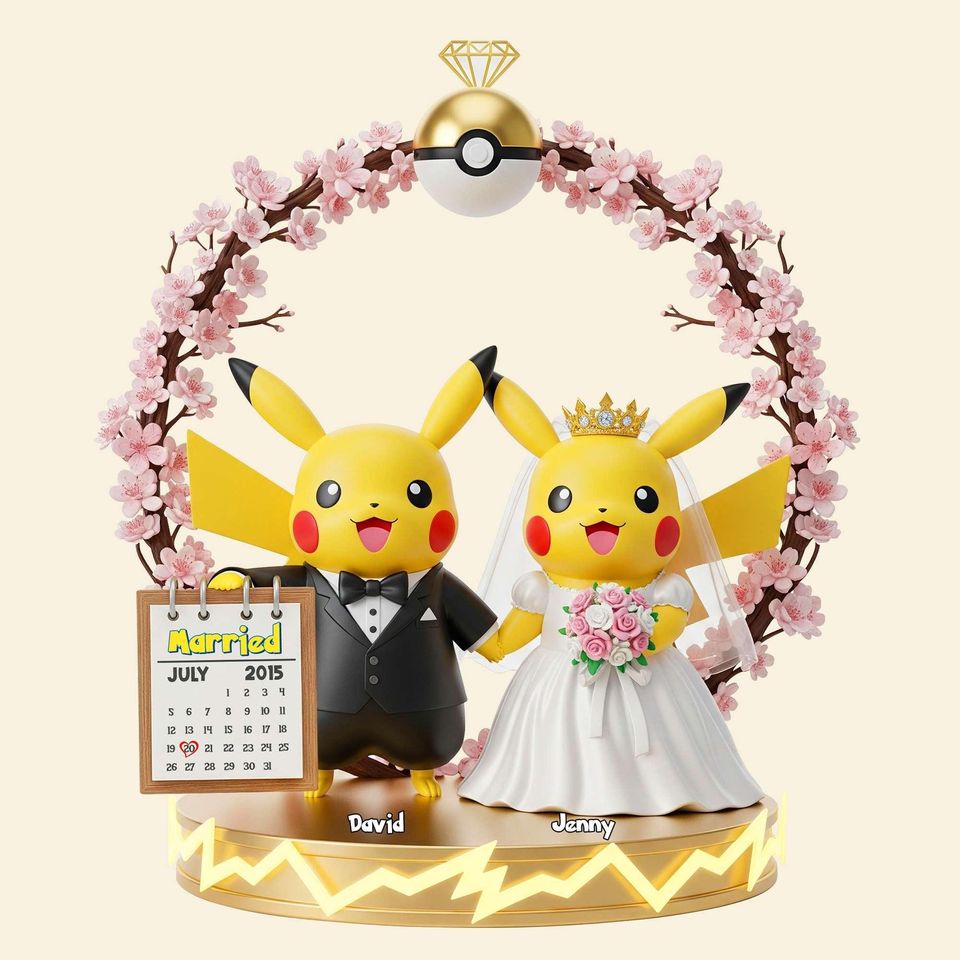 Custom Wedding Couple Figurine Light, Personalized Bride Groom Gift, Anniversary Decor Keepsake