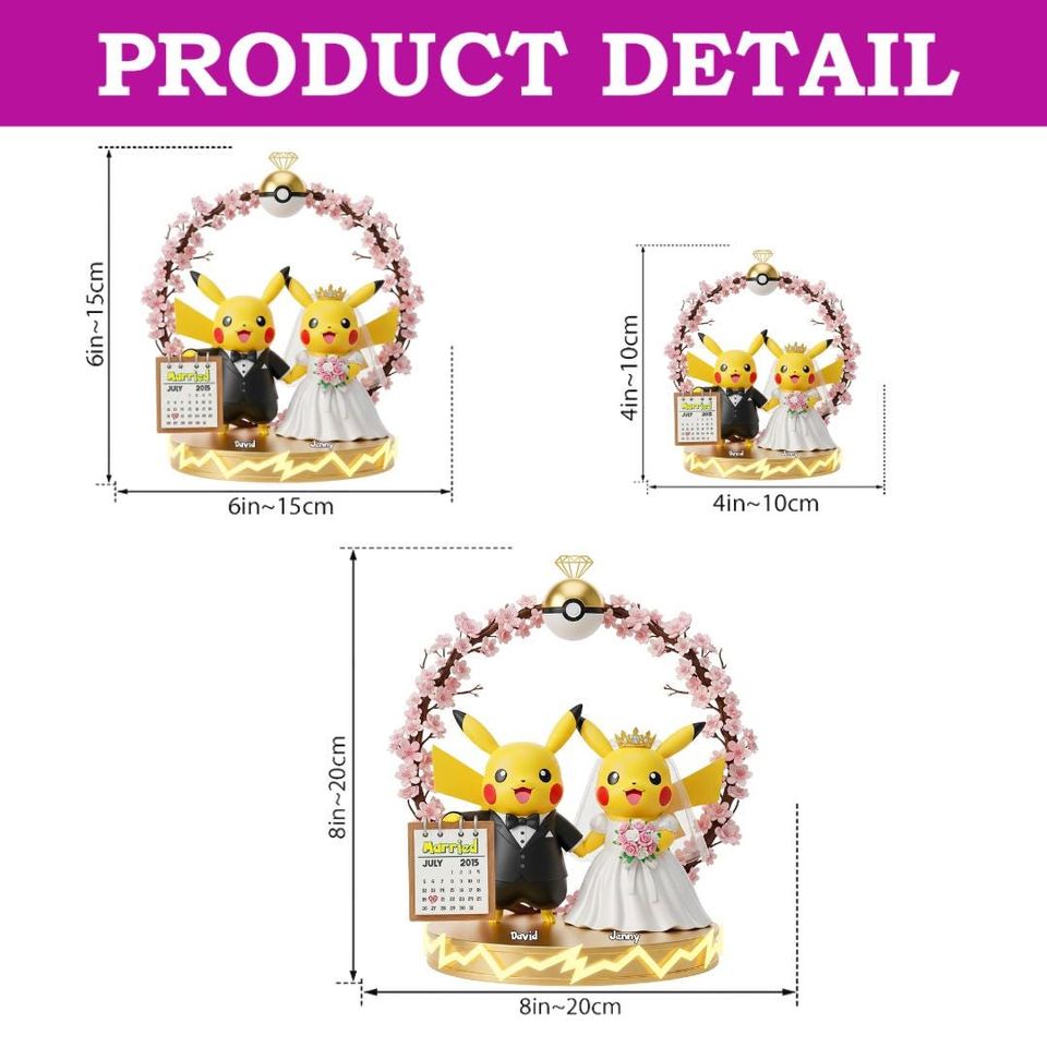 Custom Wedding Couple Figurine Light, Personalized Bride Groom Gift, Anniversary Decor Keepsake