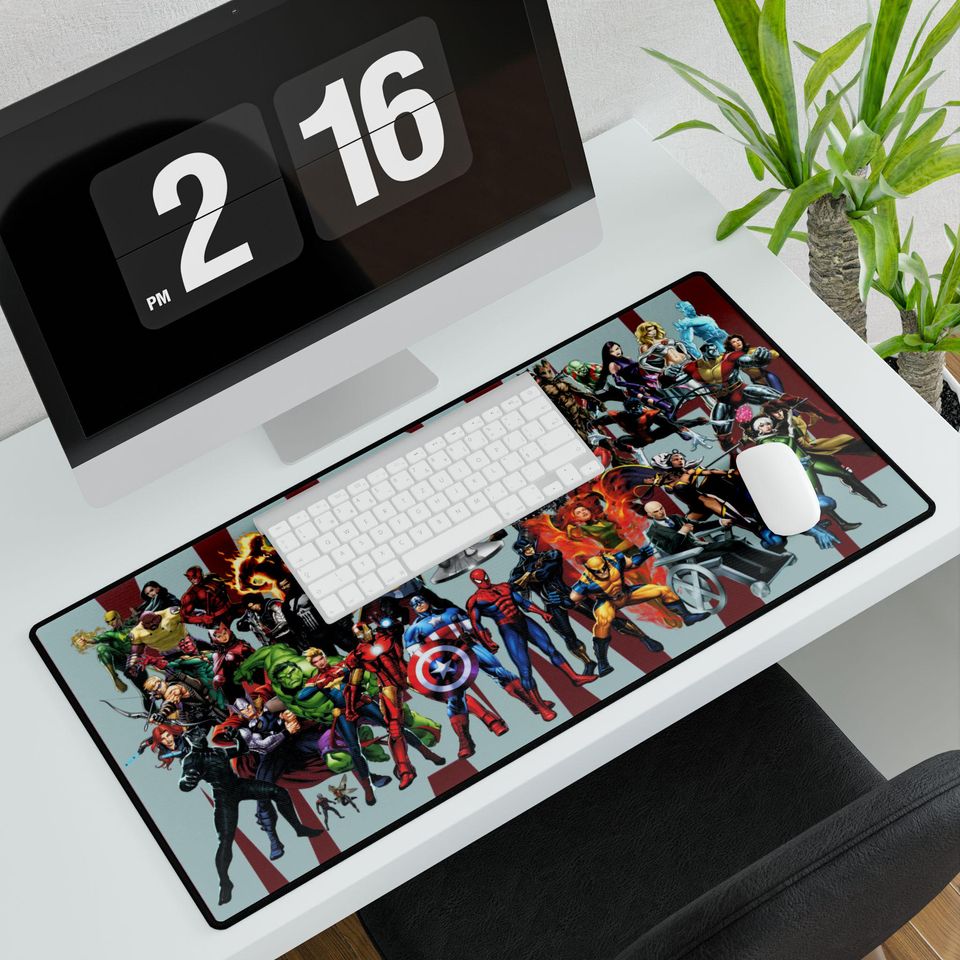 Marvel Heroes Desk Mat - Gaming, Office Decor, Superhero Gift, Writing Pad, Sturdy Mouse Pad