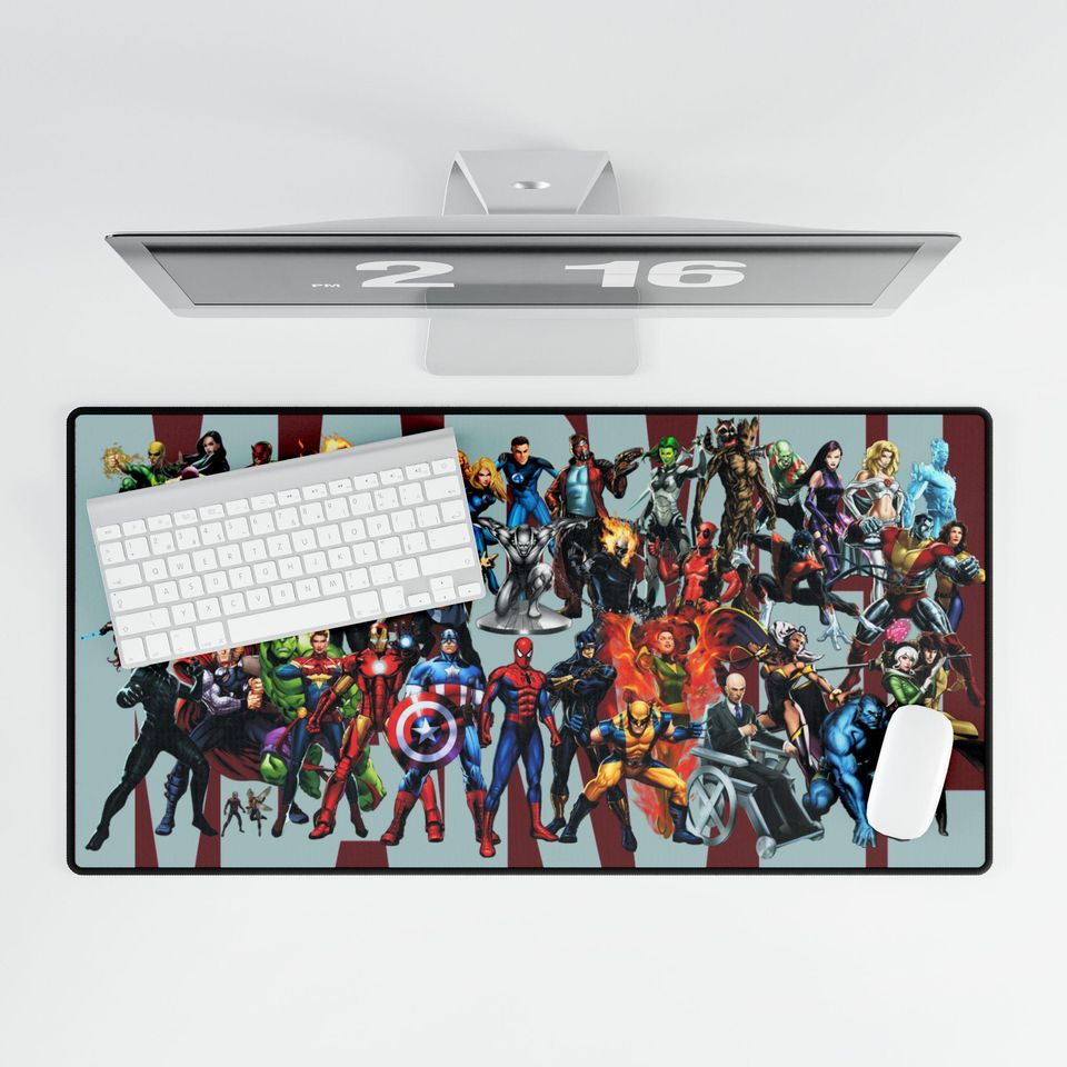Marvel Heroes Desk Mat - Gaming, Office Decor, Superhero Gift, Writing Pad, Sturdy Mouse Pad