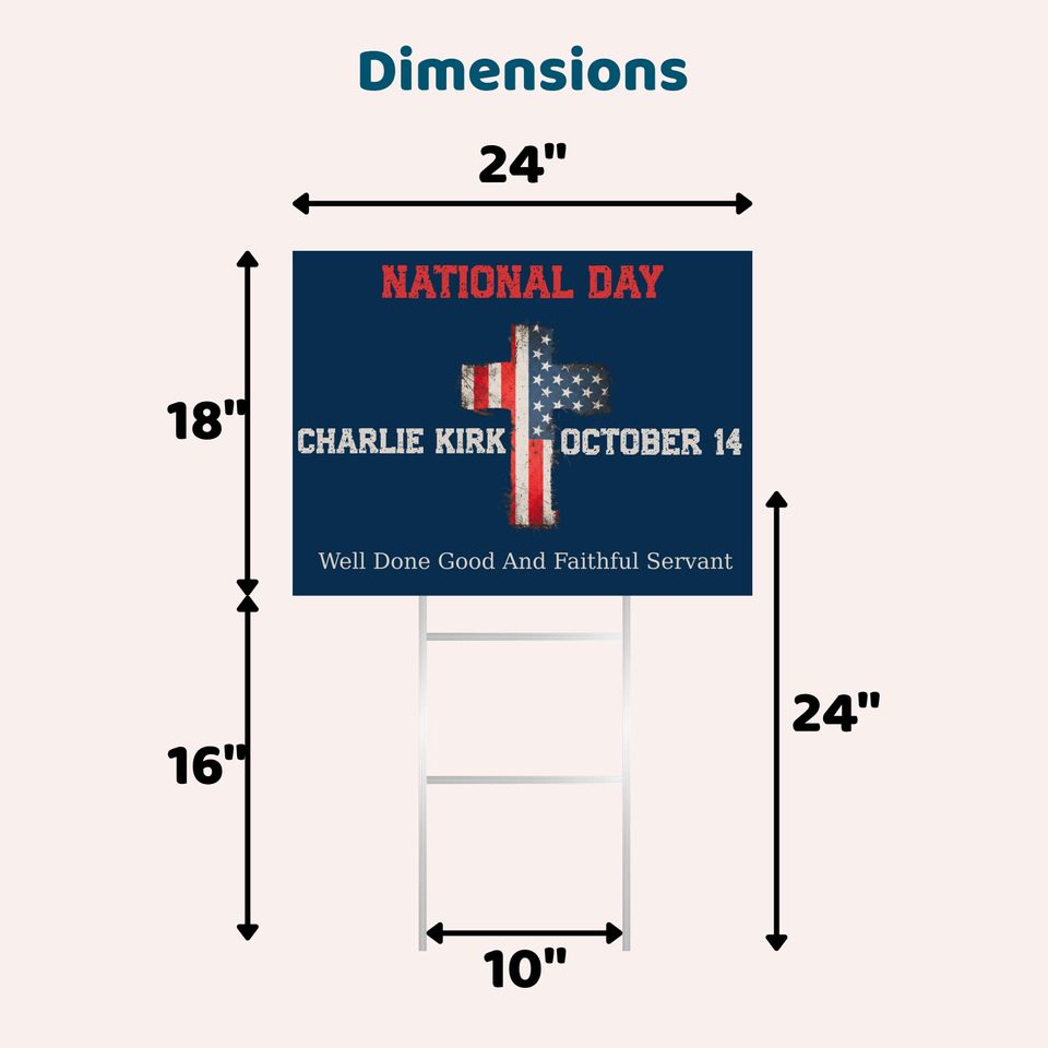 Charlie Kirk National Day Patriot Yard Sign - Resist Fascism, Promote Freedom