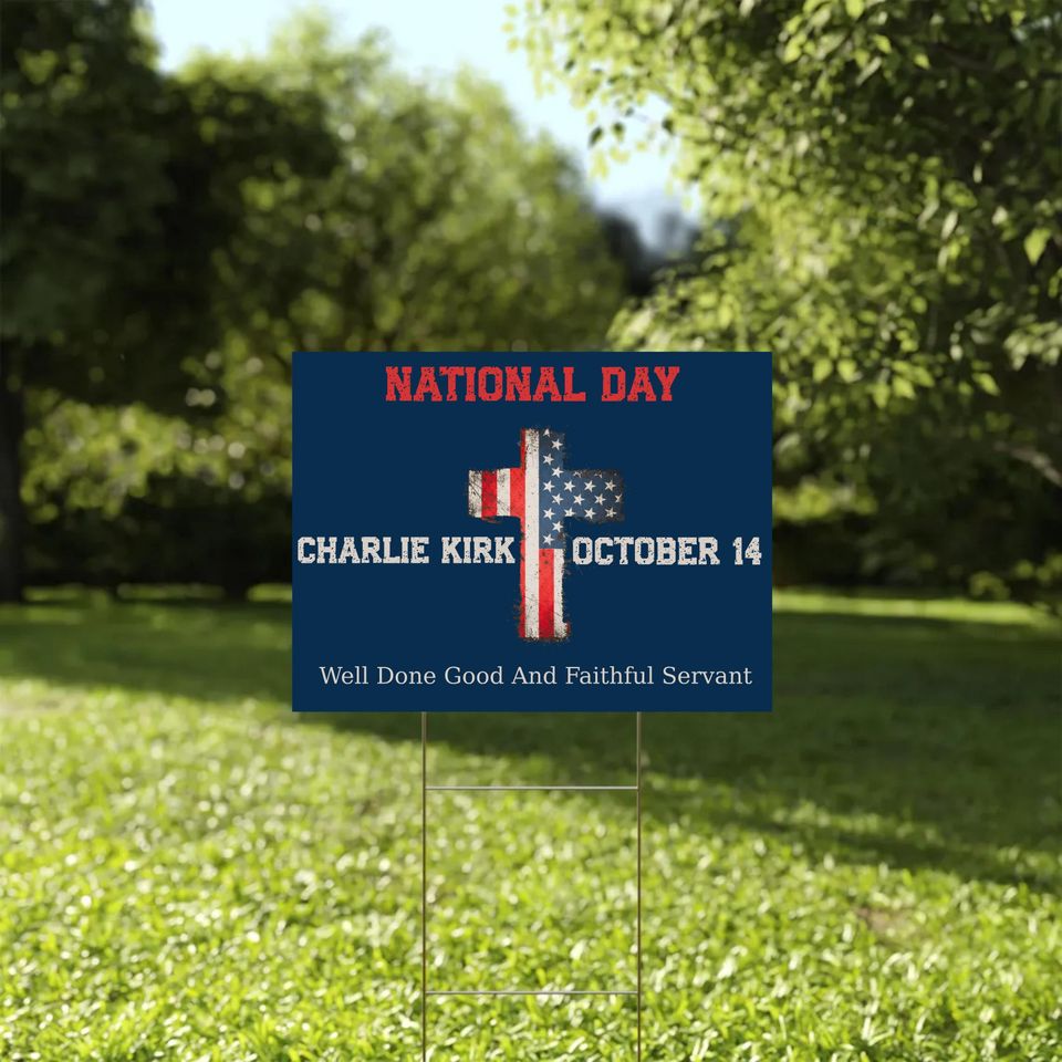 Charlie Kirk National Day Patriot Yard Sign - Resist Fascism, Promote Freedom