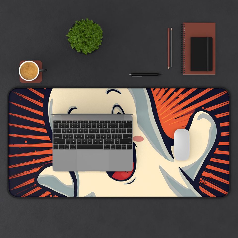 Ghostly Fun Halloween Desk Mat: Playful Workspace Decor