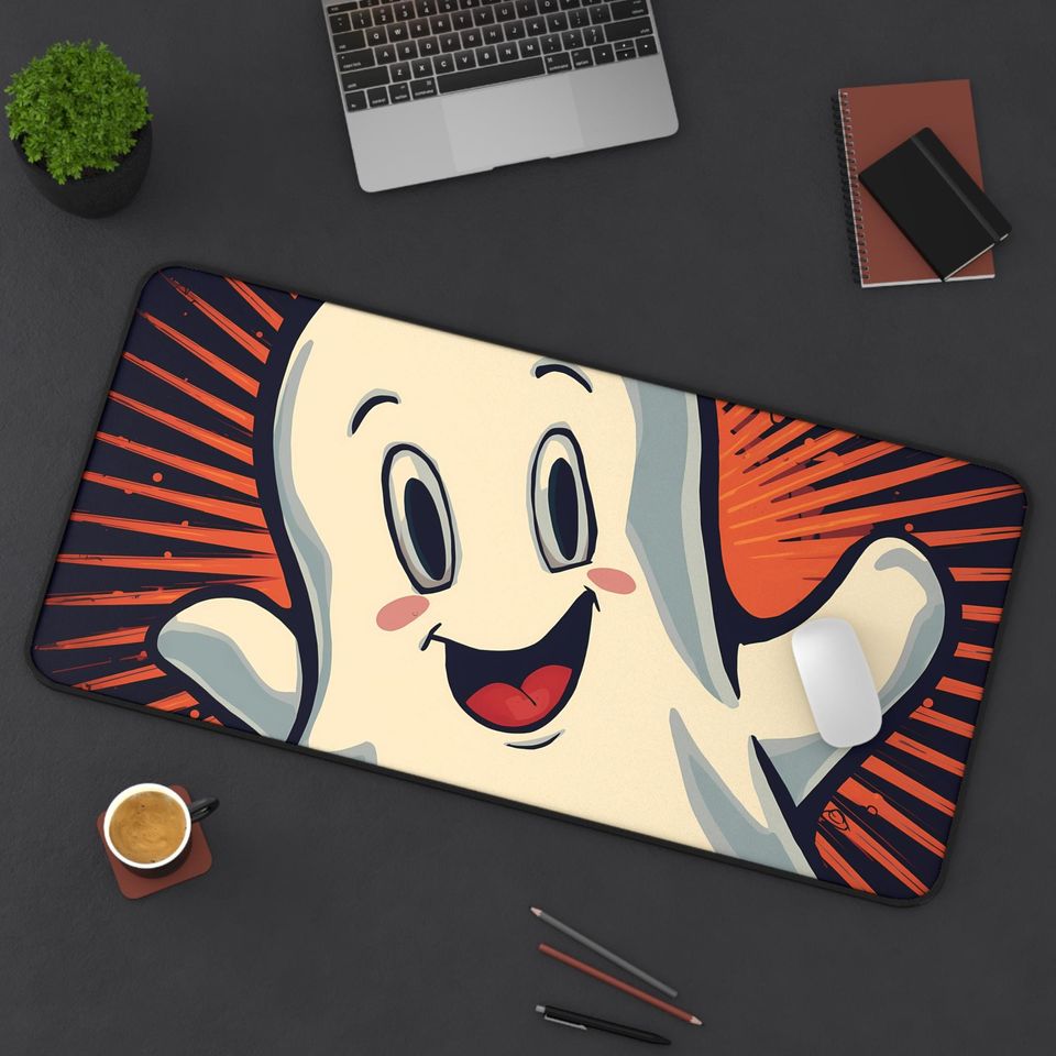 Ghostly Fun Halloween Desk Mat: Playful Workspace Decor