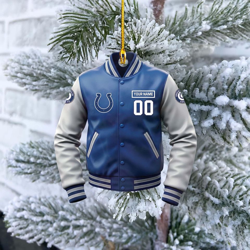 Indianapolis Colts Varsity Jacket football Ornament, Personalized football Gift