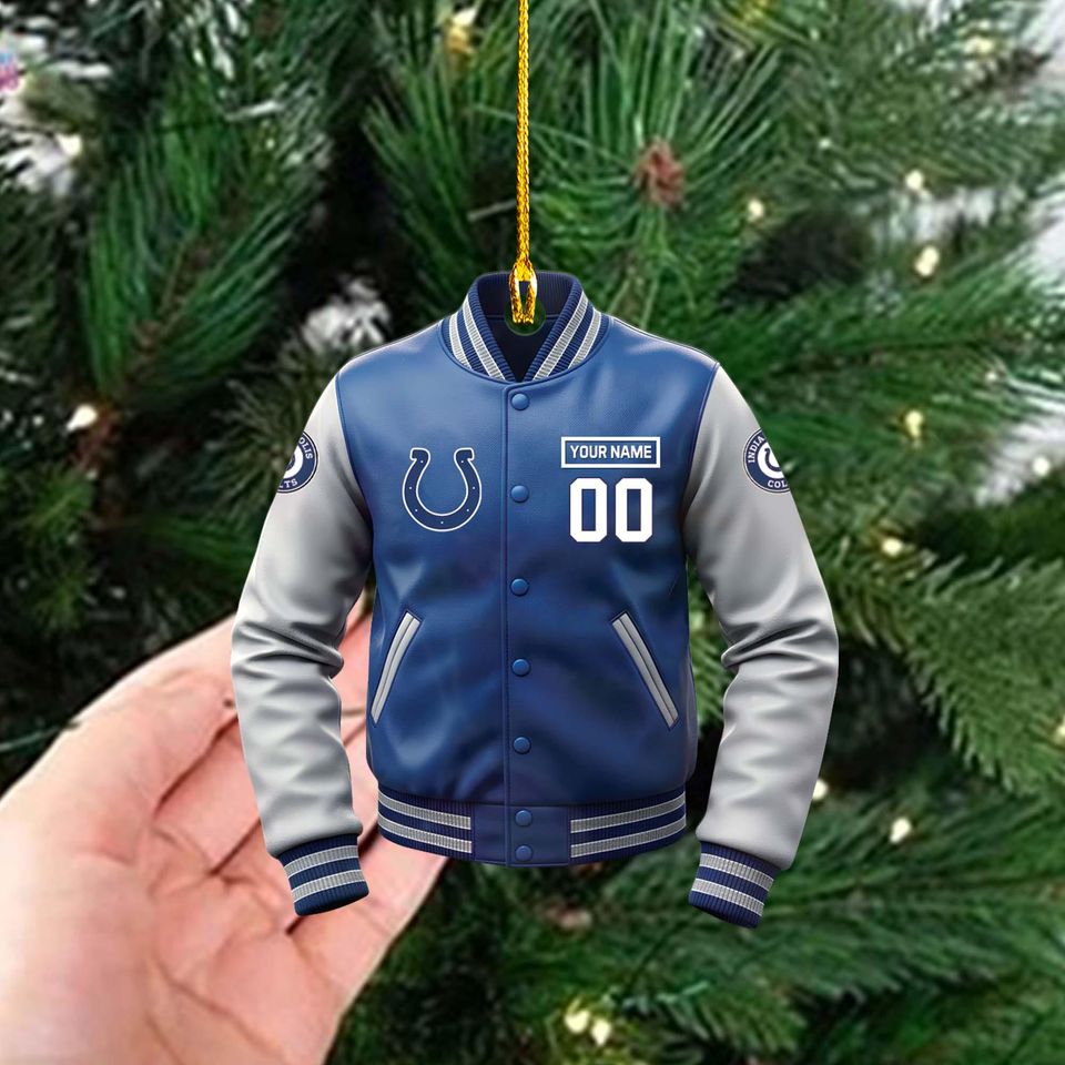 Indianapolis Colts Varsity Jacket football Ornament, Personalized football Gift