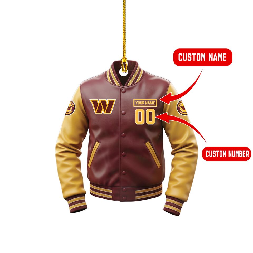 Washington Commanders Varsity Jacket Ornament, Personalized football Christmas Gift