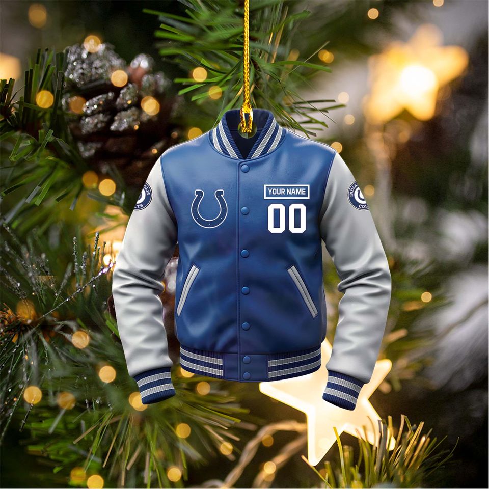 Indianapolis Colts Varsity Jacket football Ornament, Personalized football Gift