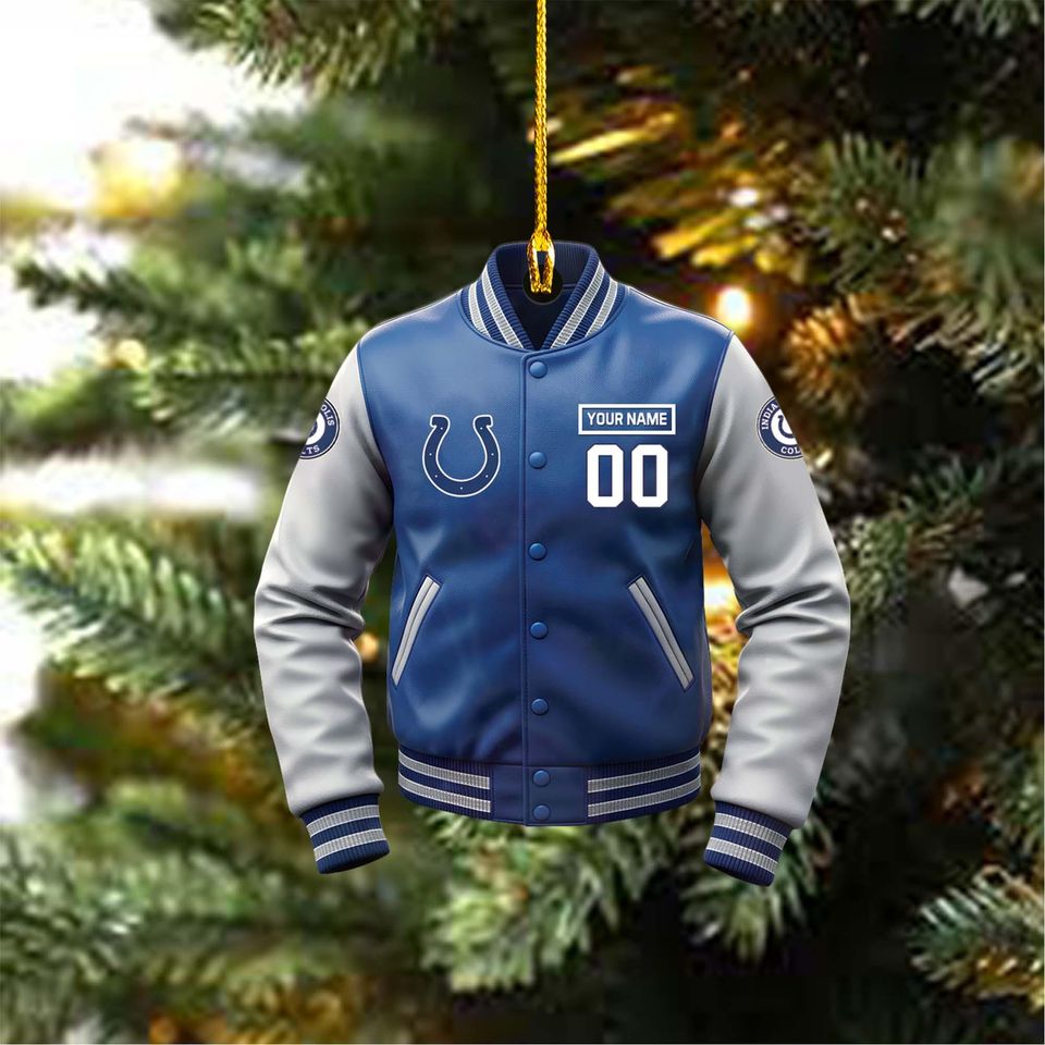 Indianapolis Colts Varsity Jacket football Ornament, Personalized football Gift