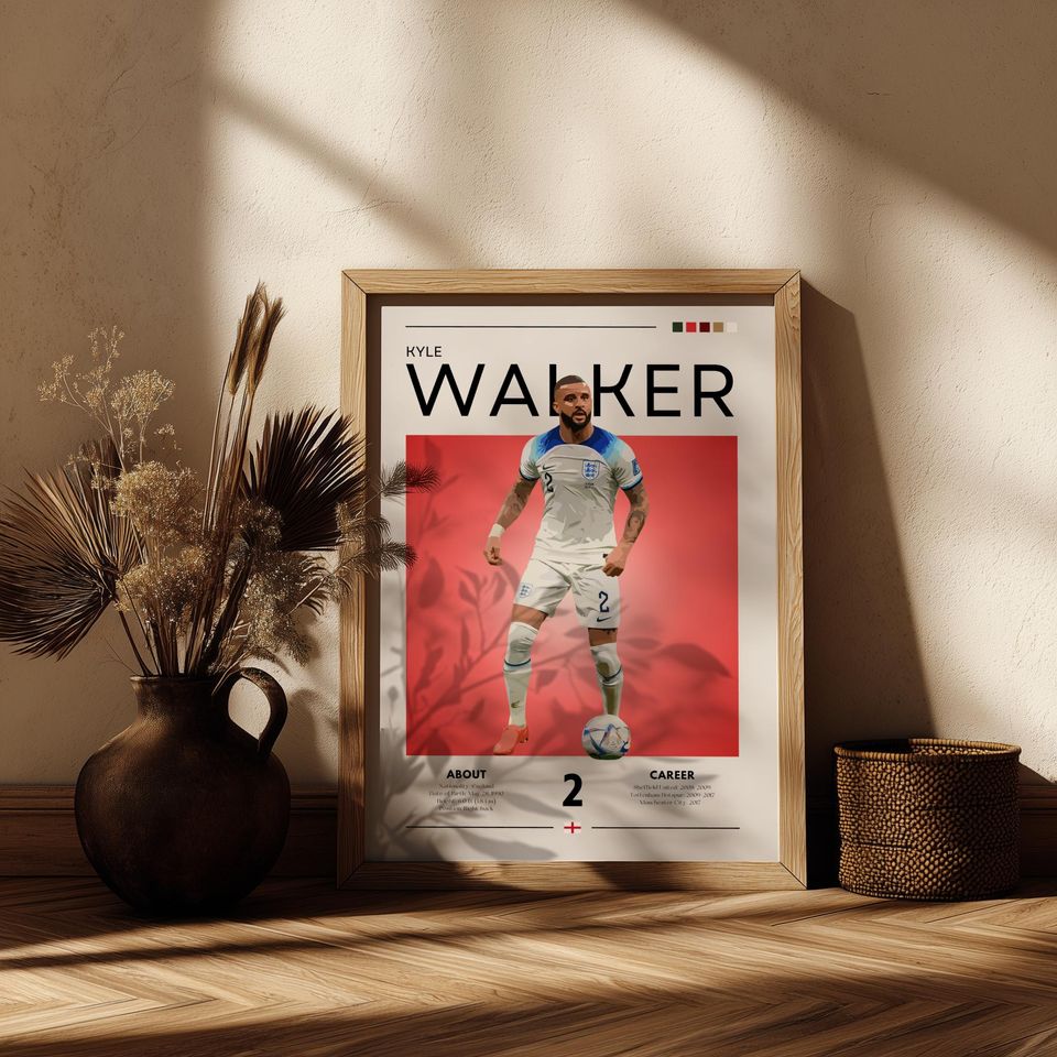 Kyle Walker Manchester City Poster: Retro Football Art