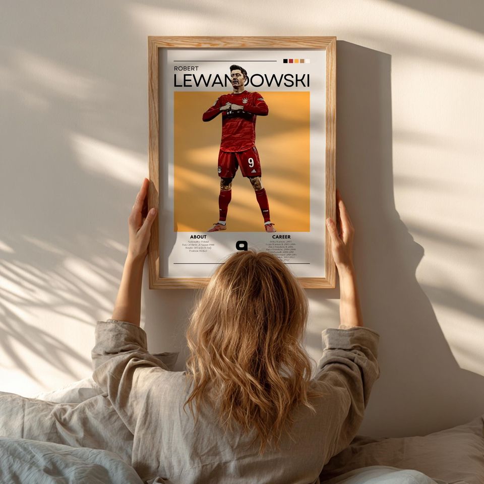 Robert Lewandowski Retro Poster: Bayern Munich Wall Art