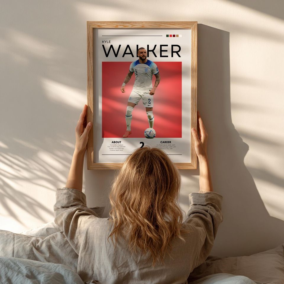 Kyle Walker Manchester City Poster: Retro Football Art