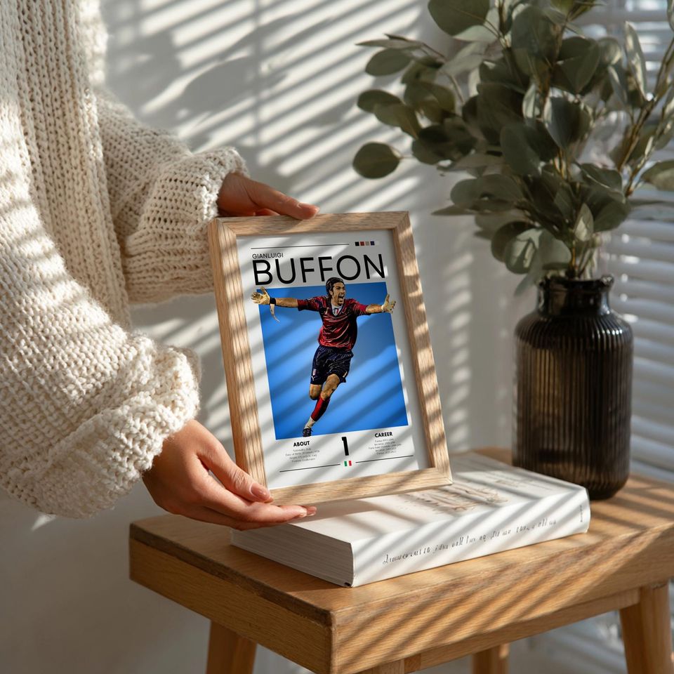 Gianluigi Buffon Poster: Retro Italy Soccer Print - Azzurri Fan Gift