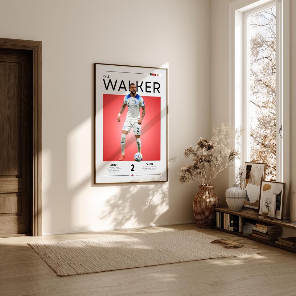 Kyle Walker Manchester City Poster: Retro Football Art