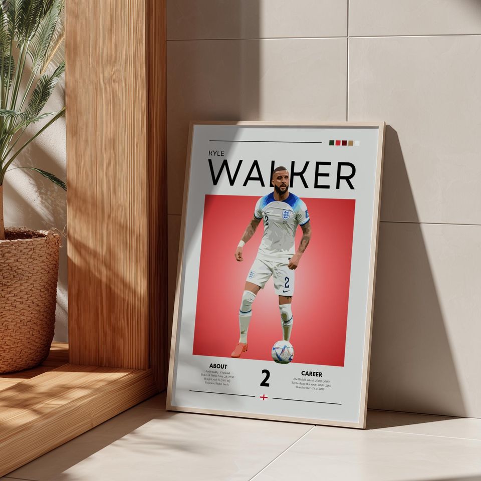 Kyle Walker Manchester City Poster: Retro Football Art