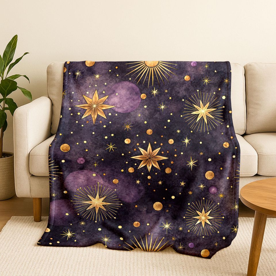 Halloween Bokeh Blanket: Spooky Pumpkins, Bats, Spiderweb Throw H0007