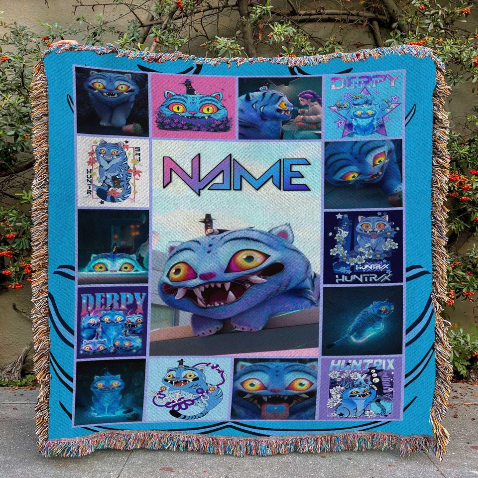 Blue Derpy Tiger Blanket, KPop Funny Animal Character Gift