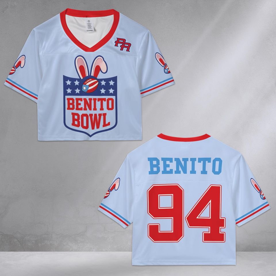 Oversized Benito 94 Mesh Croptop Jersey, Half Time Show Mesh Croptop Jersey for Women