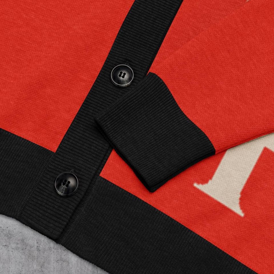San Francisco Red and Black Letterman Cardigan